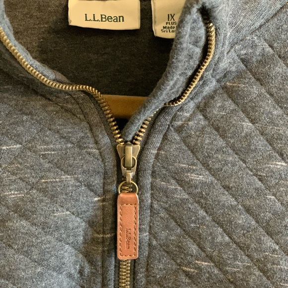 L.L. Bean Dark Gray Quilted Quarter-Zip Sweatshirt - Picture 3 of 3